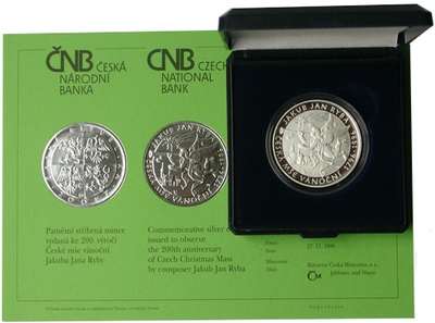 stribrna mince jakub jan ryba 1996