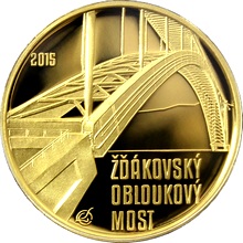 Zlatá mince Žďákovský obloukový most
