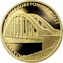 Zlatá mince železobetonový most v Karvinné