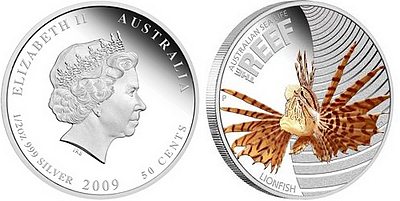 Australian_Sea_Life_Series_Lionfish coin