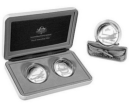 Sada stříbrných mincí australské letectví